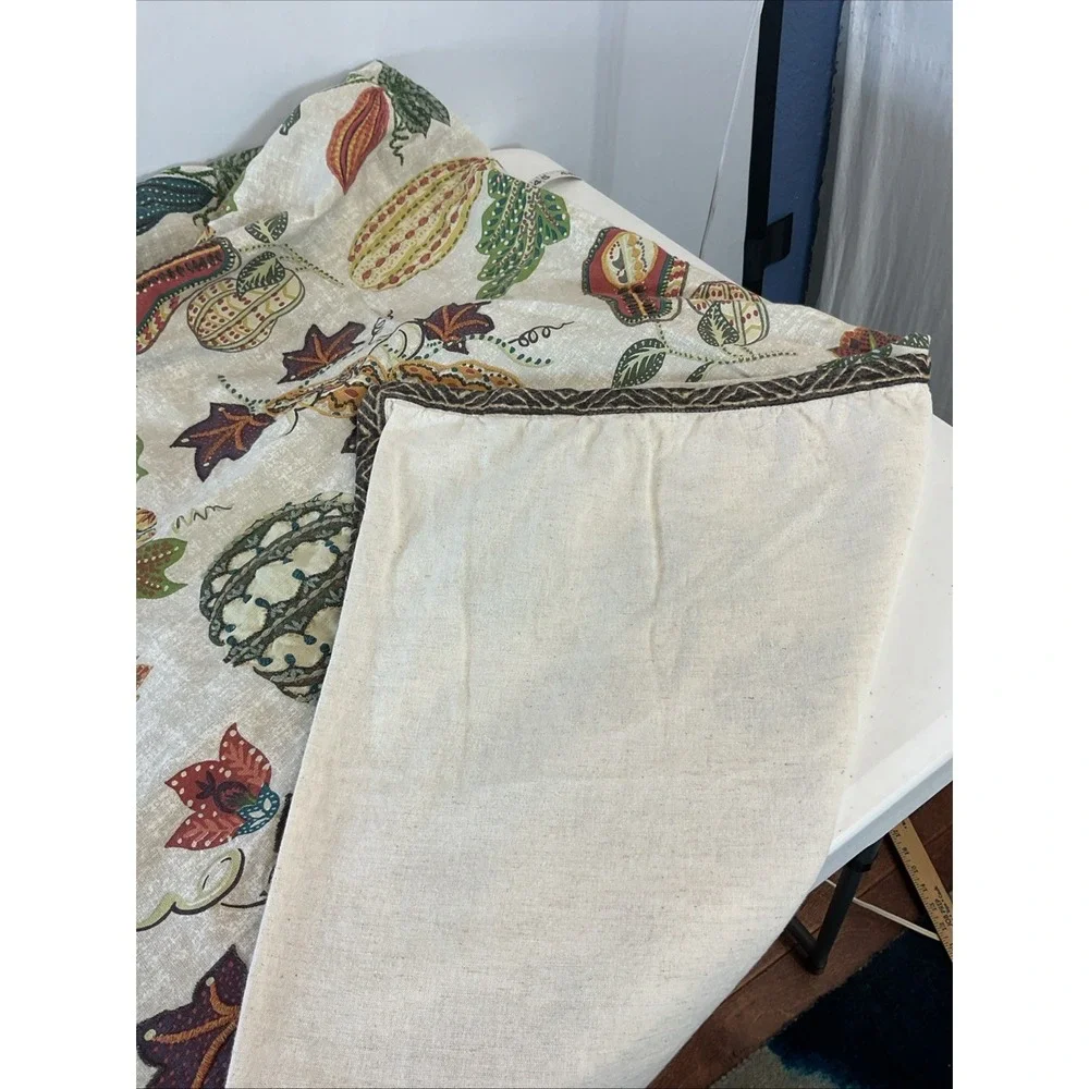 Pottery Barn  Aldo Pumpkin Fall earth tones Cotton Table Throw 48‎ x 46